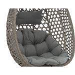 Casa si Gradina - Gradina si terasa - Balansoare si hamace - Balansoare - Leagan tip cuib suspendat, cu perna, cadru metalic si cos PE, 103x95x185 cm, gri - Infinity.ro