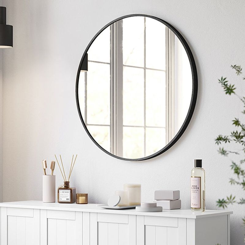 Casa si Gradina - Mobilier - Mobilier baie - Oglinzi baie - Oglinda de perete SONGMICS, oglinda rotunda, oglinda de baie, diametru 61 cm, cadru metalic - Infinity.ro