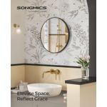 Casa si Gradina - Mobilier - Mobilier baie - Oglinzi baie - Oglinda de perete SONGMICS, oglinda rotunda, oglinda de baie, diametru 61 cm, cadru metalic - Infinity.ro
