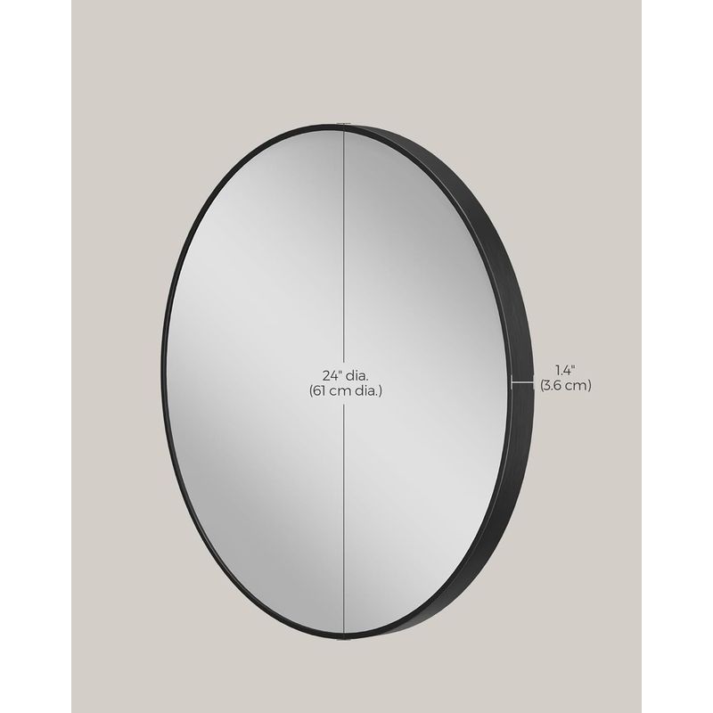 Casa si Gradina - Mobilier - Mobilier baie - Oglinzi baie - Oglinda de perete SONGMICS, oglinda rotunda, oglinda de baie, diametru 61 cm, cadru metalic - Infinity.ro