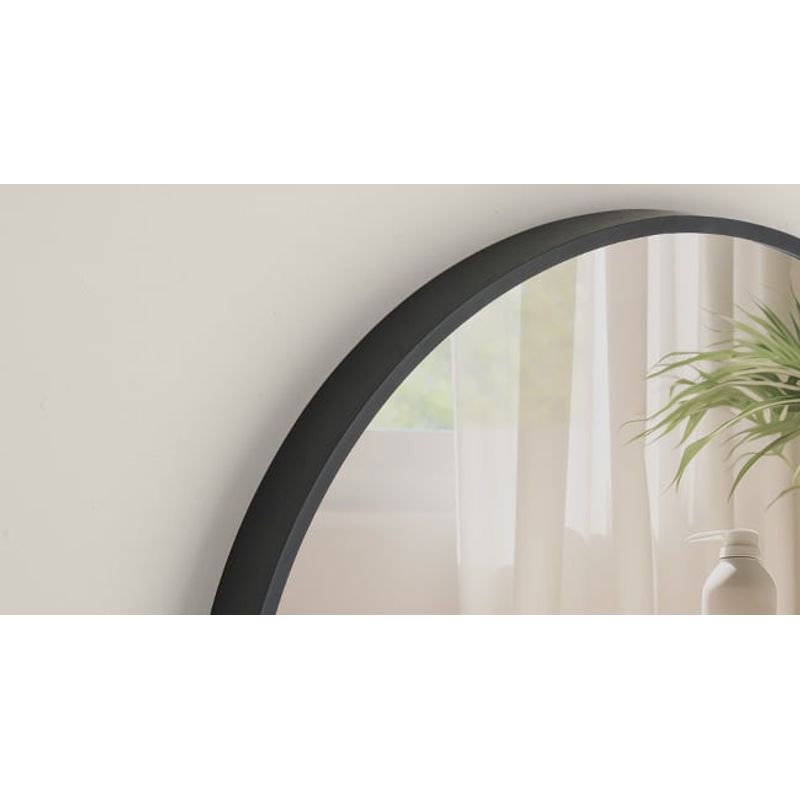 Casa si Gradina - Mobilier - Mobilier baie - Oglinzi baie - Oglinda de perete SONGMICS, oglinda rotunda, oglinda de baie, diametru 61 cm, cadru metalic - Infinity.ro