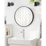 Casa si Gradina - Mobilier - Mobilier baie - Oglinzi baie - Oglinda de perete SONGMICS, oglinda rotunda, oglinda de baie, diametru 61 cm, cadru metalic - Infinity.ro
