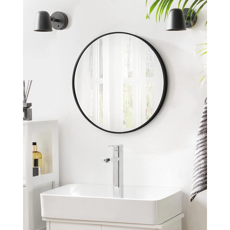 Casa si Gradina - Mobilier - Mobilier baie - Oglinzi baie - Oglinda de perete SONGMICS, oglinda rotunda, oglinda de baie, diametru 61 cm, cadru metalic - Infinity.ro