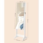 Ingrijire personala si Cosmetice - Machiaj - Oglinzi cosmetice - Oglinda de podea cu suport, design fara rama, cu spatiu de depozitare, 41x37x152cm, alb - Infinity.ro