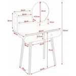 Casa si Gradina - Mobilier - Comode si corpuri - Masute de toaleta - Masa de toaleta si machiaj Ravena, alb fag, cu 2 sertare, oglinda, 80x40x122 cm - Infinity.ro