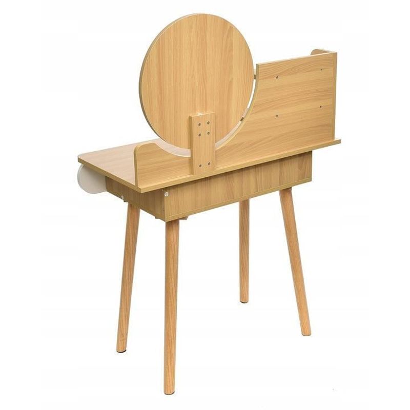 Casa si Gradina - Mobilier - Comode si corpuri - Masute de toaleta - Masa de toaleta si machiaj Ravena, alb fag, cu 2 sertare, oglinda, 80x40x122 cm - Infinity.ro