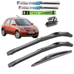 Auto si Moto - Intretinere auto - Stergatoare - Stergatoare Nissan Micra K12 (2005–2010) TeamCar® – Set Complet Hybrid - Infinity.ro
