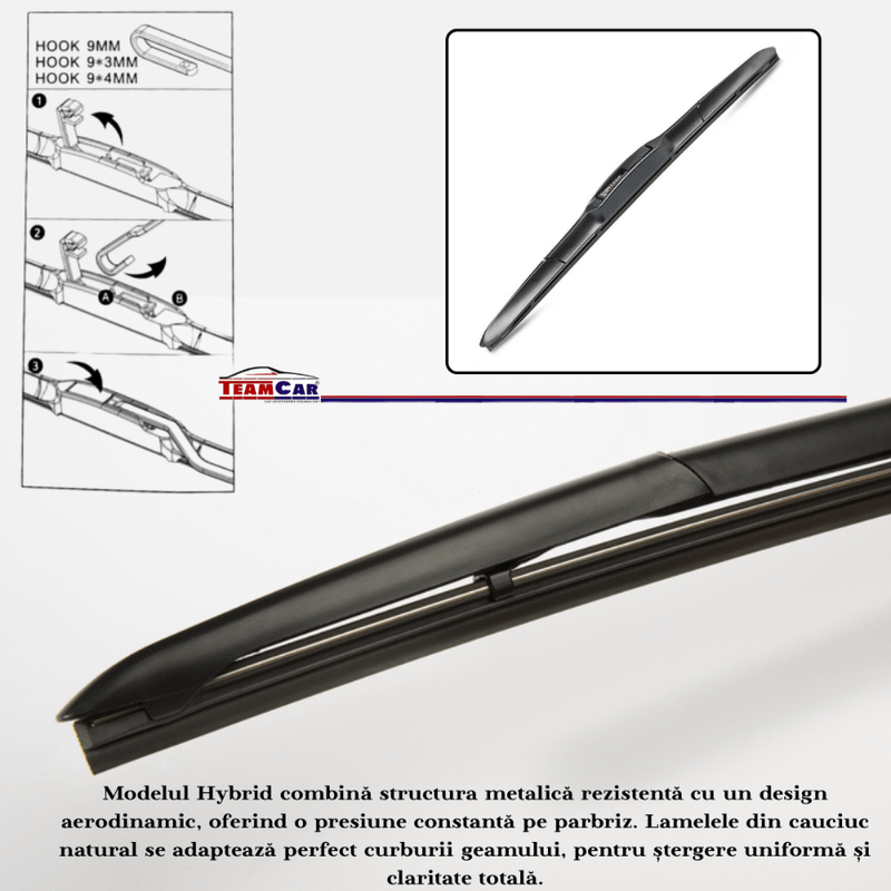 Auto si Moto - Intretinere auto - Stergatoare - Stergatoare Peugeot 307 Hatchback (2001–2008) TeamCar® Flat – Set fata - Infinity.ro