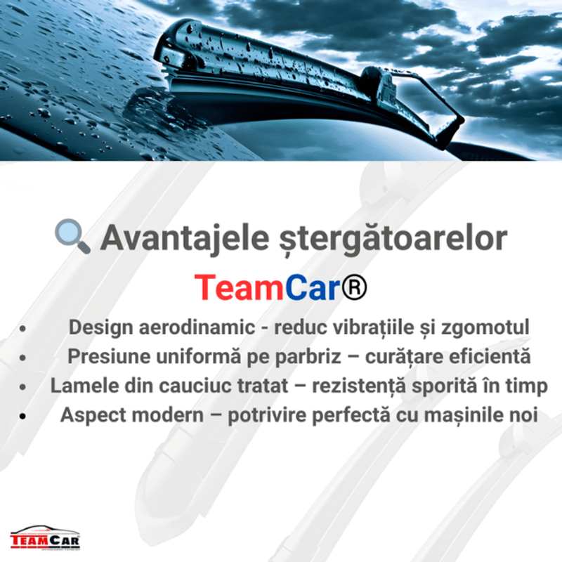 Auto si Moto - Intretinere auto - Stergatoare - Stergatoare Peugeot 307 Hatchback (2001–2008) TeamCar® Hybrid – Set fata - Infinity.ro