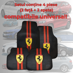 Auto si Moto - Intretinere auto - Covorase auto - Covorase auto universale DECOMAT – set 4 bucati lavabile, antiderapante, cu imprimeu sport „Scuderia Style” - Infinity.ro