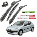 Auto si Moto - Intretinere auto - Stergatoare - Stergatoare Peugeot 206 (1998–2012) Hatchback (3 usi) – Set Complet Flat - Infinity.ro