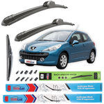 Auto si Moto - Intretinere auto - Stergatoare - Stergatoare TeamCar® Peugeot 207 (3 usi 2006–2014) – Set Complet - Infinity.ro