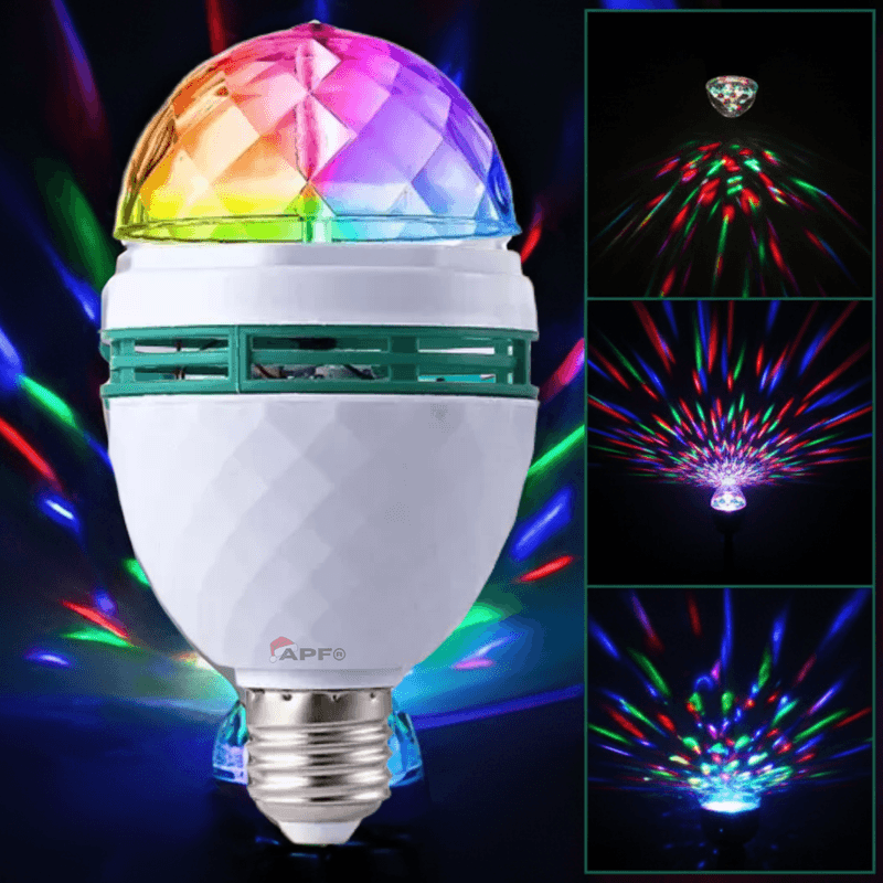 Casa si Gradina - Corpuri si surse de iluminat - Becuri si tuburi neon - Becuri - Lumina Magica de Craciun – Efecte RGB Rotative, 3W, Soclu E27 - Infinity.ro