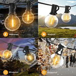 Casa si Gradina - Decoratiuni - Decoratiuni petrecere - Bannere si ghirlande decorative - Ghirlanda Luminoasa LED Impermeabila, Interconectabila, 5 m, 10 Becuri Glob, Alb Cald, Exterior/Interior - Infinity.ro