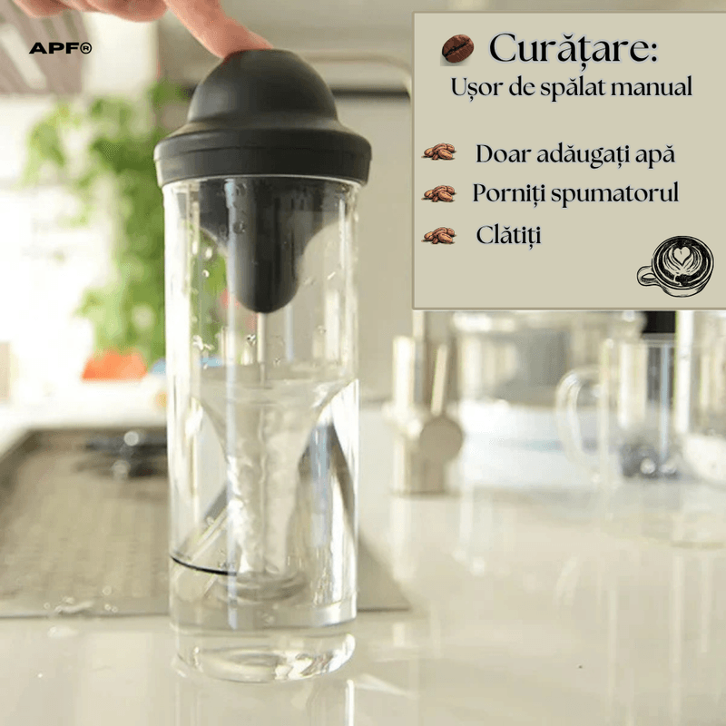 Electronice si Electrocasnice - Electrocasnice bucatarie - Preparare bauturi - Cafetiere - Aparat pentru spumare lapte, 450ml, sticla, portabil - Infinity.ro