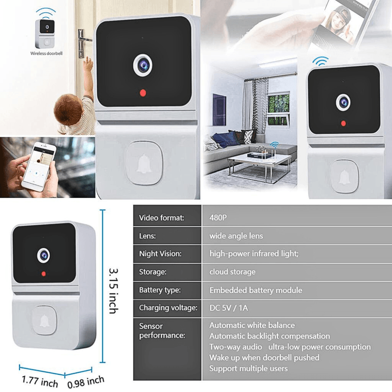 Casa si Gradina - Electrice - Accesorii electrice - Sonerii electrice - Sonerie de Usa cu Camera Video si WI-FI M8 – Sistem Smart Tuya pentru Monitorizare la Distanta si Securitate Acasa - Infinity.ro