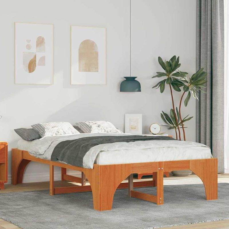 Casa si Gradina - Mobilier - Paturi si accesorii - Paturi - Cadru de pat Maro 120 x 190 cm Lemn de pin masiv - Infinity.ro