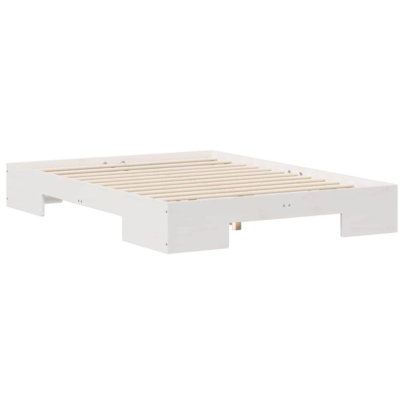 Casa si Gradina - Mobilier - Paturi si accesorii - Paturi - Cadru de pat de podea Alb 140 x 190 cm Lemn masiv de pin - Infinity.ro