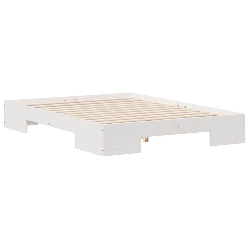 Casa si Gradina - Mobilier - Paturi si accesorii - Paturi - Cadru de pat de podea Alb 140 x 190 cm Lemn masiv de pin - Infinity.ro