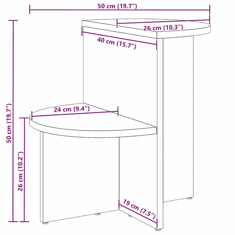 Casa si Gradina - Mobilier - Mese si birouri - Masute de cafea - Masa de cafea natural 50 x 40 x 50 cm Lemn masiv de pin - Infinity.ro