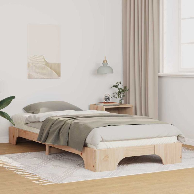 Casa si Gradina - Mobilier - Paturi si accesorii - Paturi - Cadru de pat Maro 100 x 220 cm Lemn de pin masiv - Infinity.ro