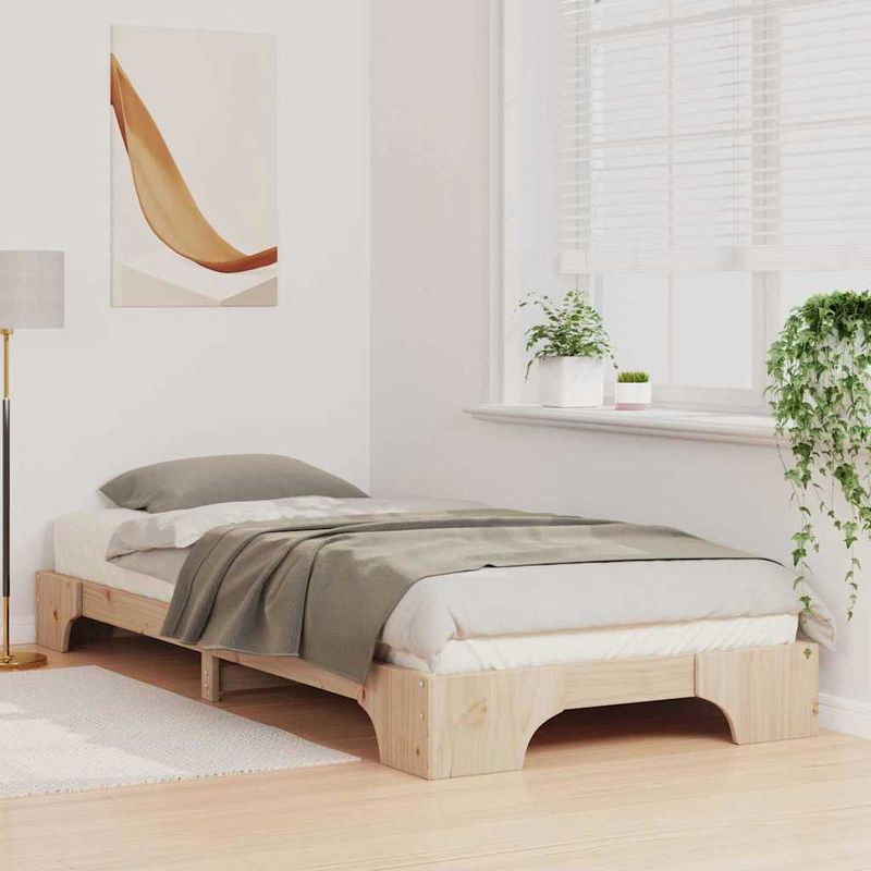 Casa si Gradina - Mobilier - Paturi si accesorii - Paturi - Cadru de pat Maro 100 x 220 cm Lemn de pin masiv - Infinity.ro