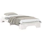 Casa si Gradina - Mobilier - Paturi si accesorii - Paturi - Cadru de pat de podea cu depozitare Alb 90 x 210 cm lemn - Infinity.ro