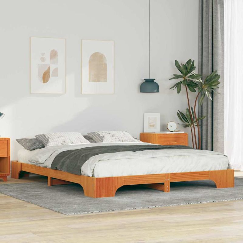 Casa si Gradina - Mobilier - Paturi si accesorii - Paturi - Cadru de pat Maro 160 x 210 cm Lemn de pin masiv - Infinity.ro