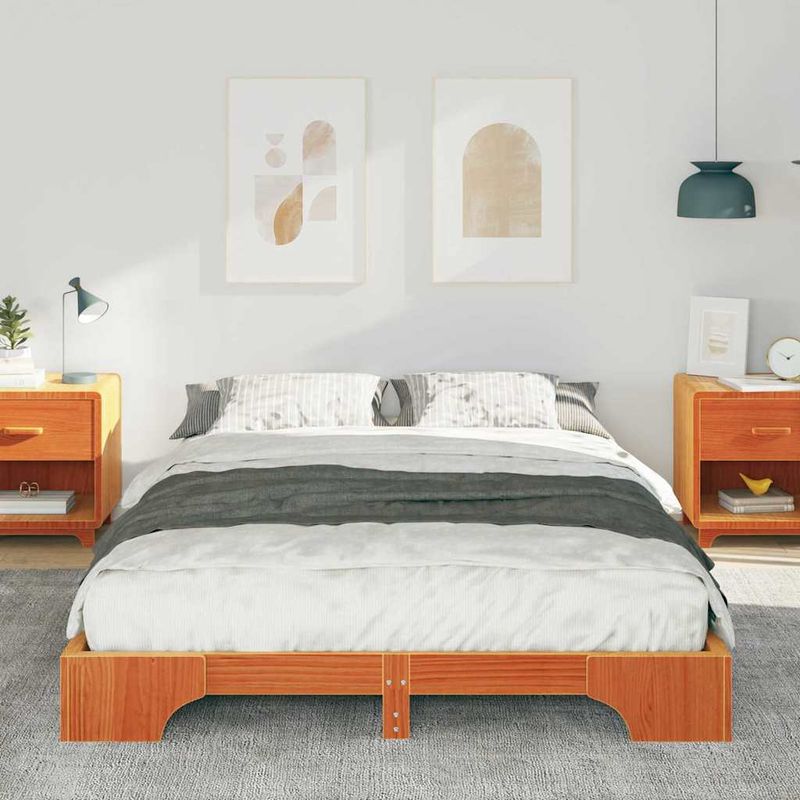 Casa si Gradina - Mobilier - Paturi si accesorii - Paturi - Cadru de pat Maro 140 x 210 cm Lemn de pin masiv - Infinity.ro