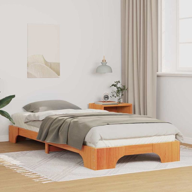 Casa si Gradina - Mobilier - Paturi si accesorii - Paturi - Cadru de pat de podea Maro 90 x 220 cm lemn - Infinity.ro
