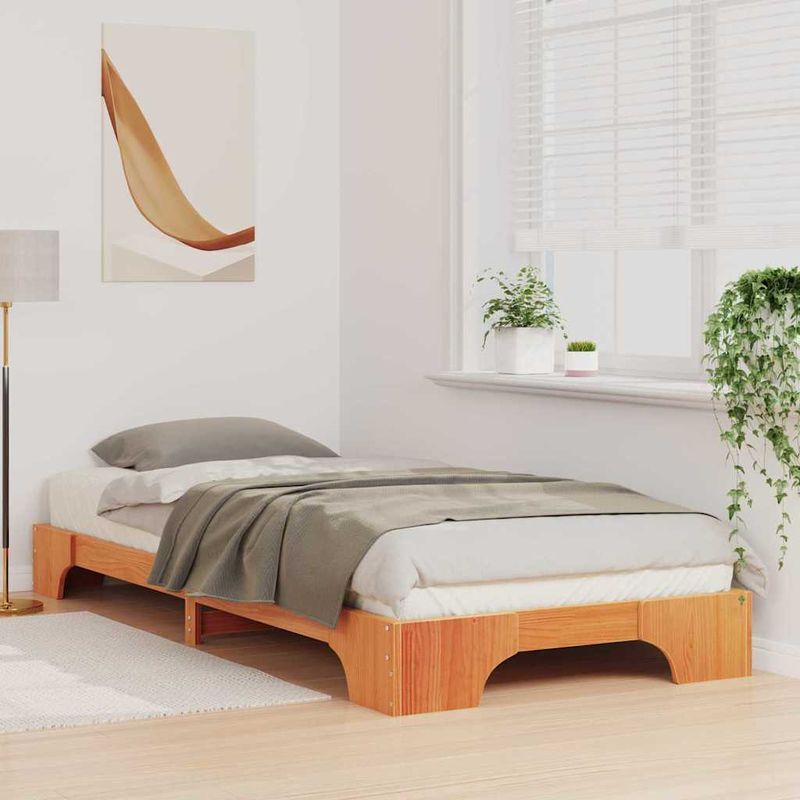 Casa si Gradina - Mobilier - Paturi si accesorii - Paturi - Cadru de pat de podea Maro 90 x 220 cm lemn - Infinity.ro