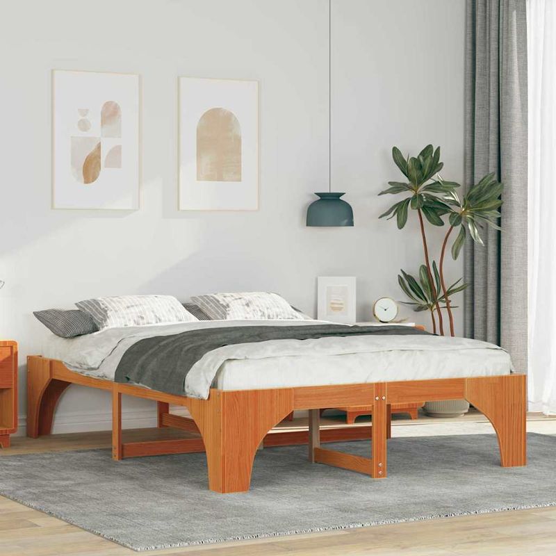 Casa si Gradina - Mobilier - Paturi si accesorii - Paturi - Cadru de pat Maro 140 x 200 cm Lemn de pin masiv - Infinity.ro