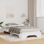 Casa si Gradina - Mobilier - Paturi si accesorii - Paturi - Cadru de pat Alb 80 x 220 cm Lemn de pin masiv - Infinity.ro
