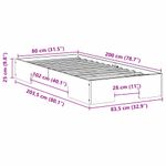 Casa si Gradina - Mobilier - Paturi si accesorii - Paturi - Cadru de pat de podea Maro 80 x 200 cm Lemn masiv de pin - Infinity.ro