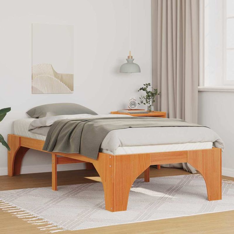 Casa si Gradina - Mobilier - Paturi si accesorii - Paturi - Cadru de pat Maro 75 x 190 cm Lemn de pin masiv - Infinity.ro