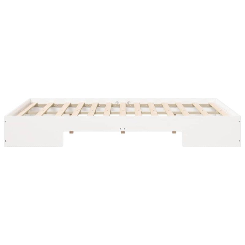 Casa si Gradina - Mobilier - Paturi si accesorii - Paturi - Cadru de pat de podea Alb 135 x 190 cm Lemn masiv de pin - Infinity.ro
