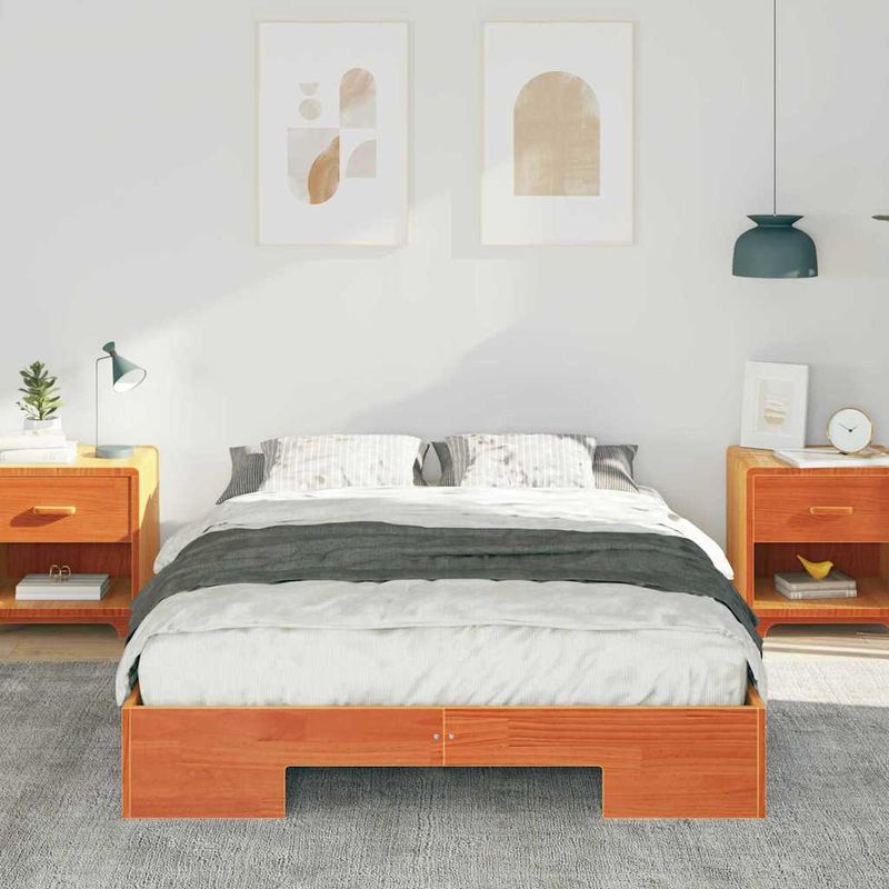 Casa si Gradina - Mobilier - Paturi si accesorii - Paturi - Cadru de pat de podea Maro 120 x 190 cm Lemn masiv de pin - Infinity.ro