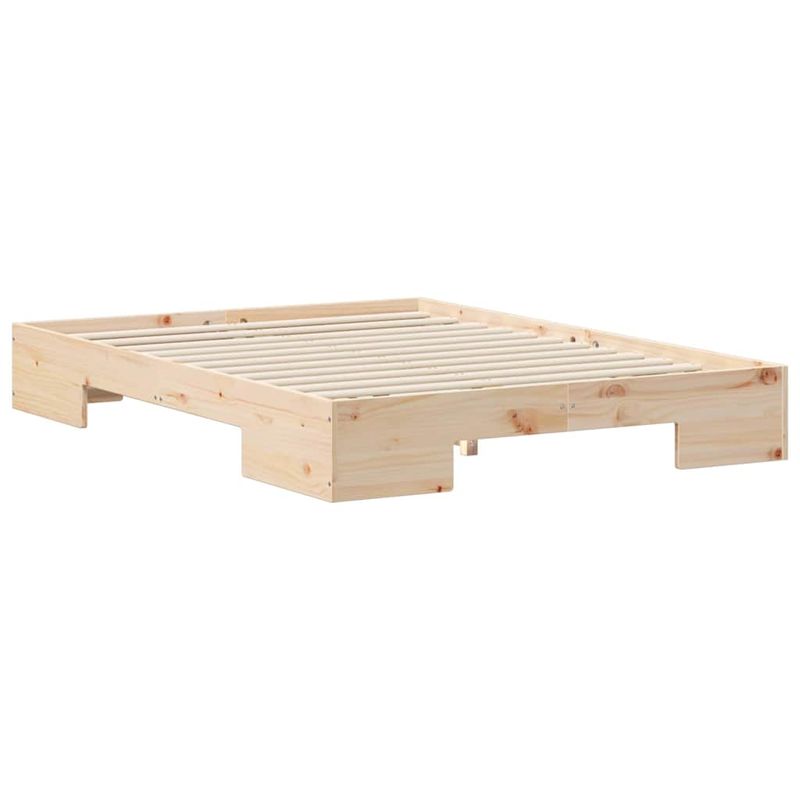 Casa si Gradina - Mobilier - Paturi si accesorii - Paturi - Cadru de pat de podea Maro 140 x 190 cm Lemn masiv de pin - Infinity.ro