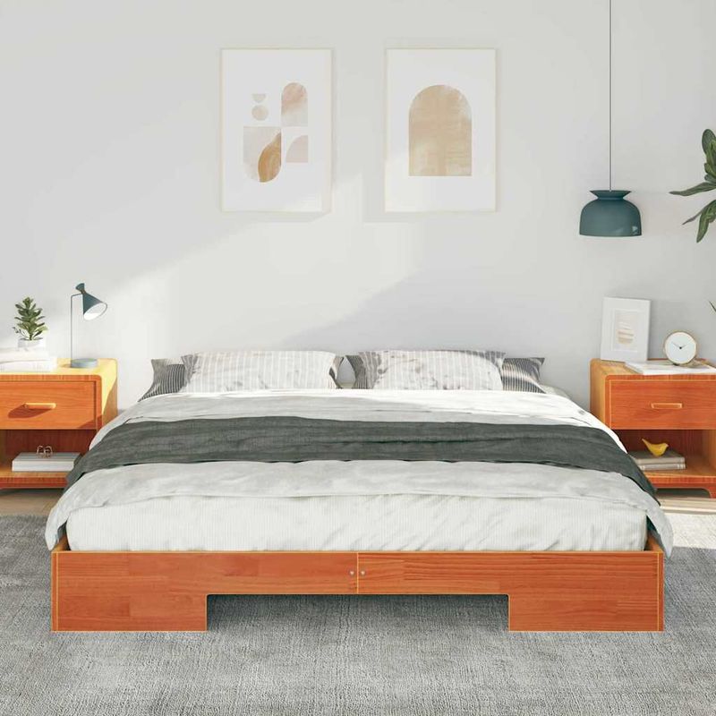 Casa si Gradina - Mobilier - Paturi si accesorii - Paturi - Cadru de pat de podea Maro 180 x 200 cm Lemn masiv de pin - Infinity.ro