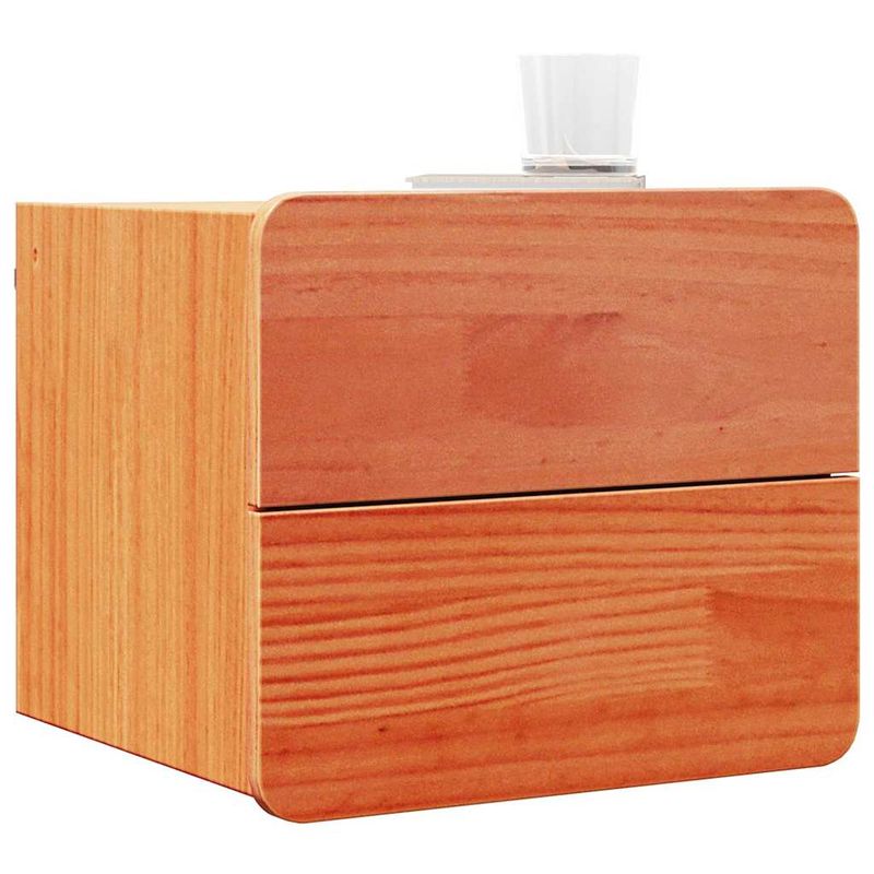 Casa si Gradina - Mobilier - Comode si corpuri - Noptiere - Noptiera Maroniu cerat 39 x 34 x 33 cm Lemn masiv de pin - Infinity.ro