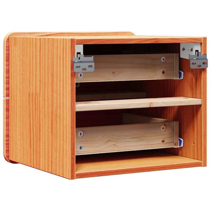 Casa si Gradina - Mobilier - Comode si corpuri - Noptiere - Noptiera Maroniu cerat 39 x 34 x 33 cm Lemn masiv de pin - Infinity.ro