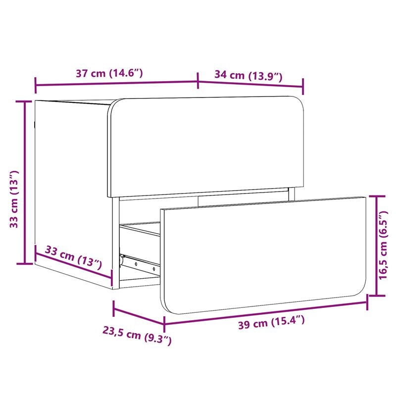 Casa si Gradina - Mobilier - Comode si corpuri - Noptiere - Noptiera Maroniu cerat 39 x 34 x 33 cm Lemn masiv de pin - Infinity.ro