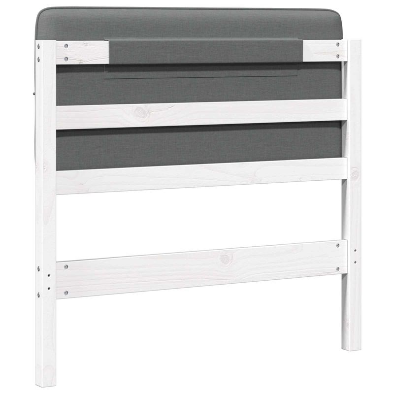 Casa si Gradina - Mobilier - Paturi si accesorii - Accesorii paturi - Tablie de pat tapitata Alb si gri deschis 75 cm Lemn de pin masiv - Infinity.ro