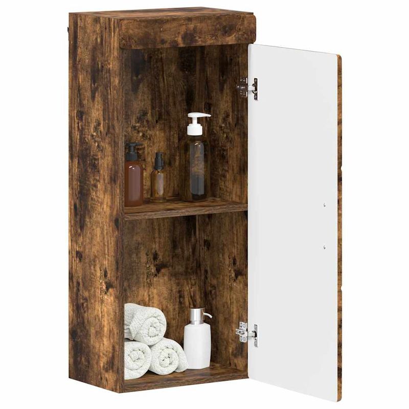 Casa si Gradina - Mobilier - Mobilier baie - Corpuri baie - Dulap de perete pentru baie TULUM Stejar fumuriu Lemn compozit - Infinity.ro