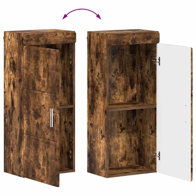 Casa si Gradina - Mobilier - Mobilier baie - Corpuri baie - Dulap de perete pentru baie TULUM Stejar fumuriu Lemn compozit - Infinity.ro