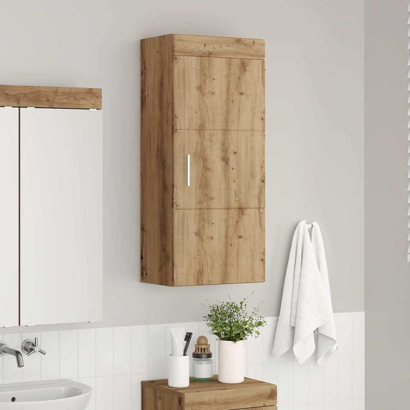 Casa si Gradina - Mobilier - Mobilier baie - Corpuri baie - Dulap de perete pentru baie cu raft TULUM Stejar Artizanal - Infinity.ro