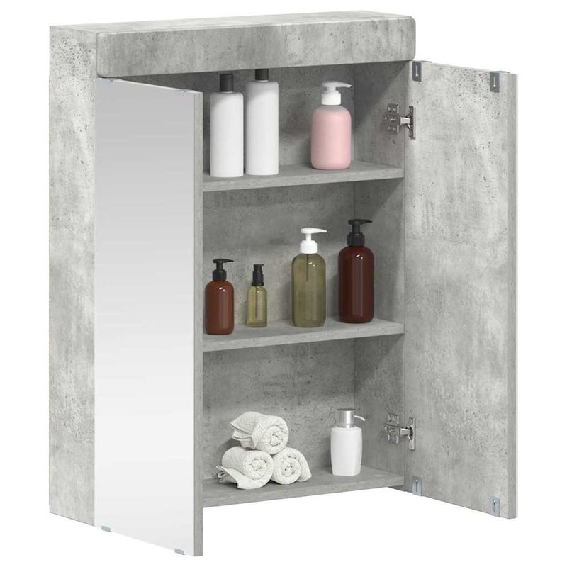 Casa si Gradina - Mobilier - Mobilier baie - Corpuri baie - Dulap cu oglinda pentru baie TULUM Gri din beton Lemn compozit - Infinity.ro