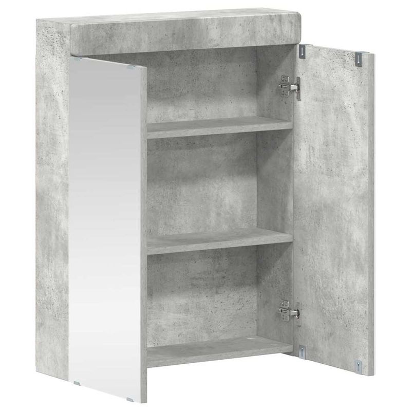 Casa si Gradina - Mobilier - Mobilier baie - Corpuri baie - Dulap cu oglinda pentru baie TULUM Gri din beton Lemn compozit - Infinity.ro