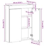 Casa si Gradina - Mobilier - Mobilier baie - Corpuri baie - Dulap cu oglinda pentru baie TULUM Gri din beton Lemn compozit - Infinity.ro