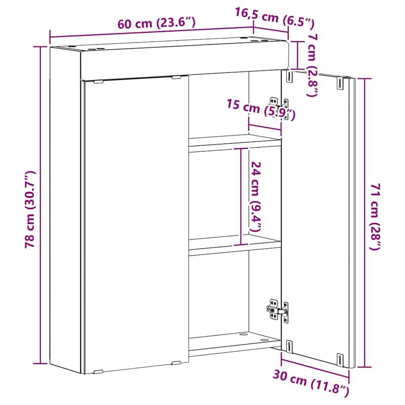 Casa si Gradina - Mobilier - Mobilier baie - Corpuri baie - Dulap cu oglinda pentru baie TULUM Gri din beton Lemn compozit - Infinity.ro